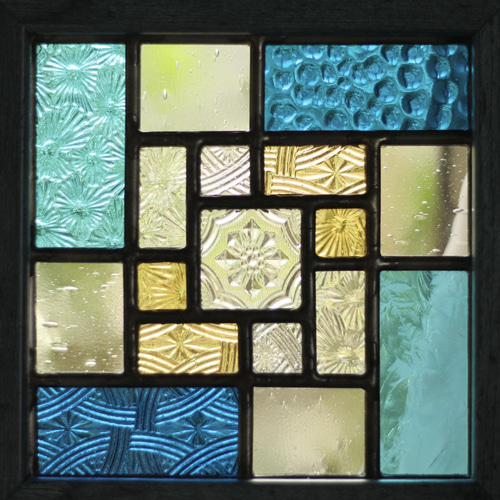 ⭐Creema限定⭐幾何学模様のスクエアパネル〜ビンテージ木調風フレーム