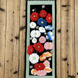 キット】けしの花のタペストリー【押し絵】【古布】 キット 和小物