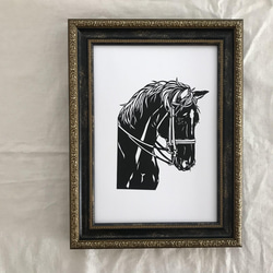 サイレンススズカ 切り絵ポスター（原画） 切り絵 megane041 通販