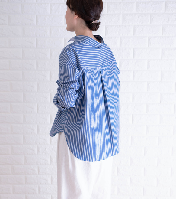 かぶるだけでうなじ美人 抜き襟がキマる！ 上品なこなれシャツ 播州織