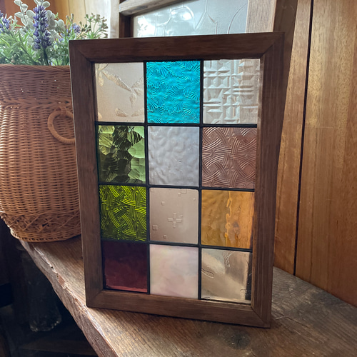 ステンドグラス パネル 大正ロマン 格子戸 その他インテリア雑貨