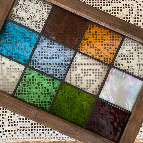 ステンドグラス パネル 大正ロマン 格子戸 その他インテリア雑貨