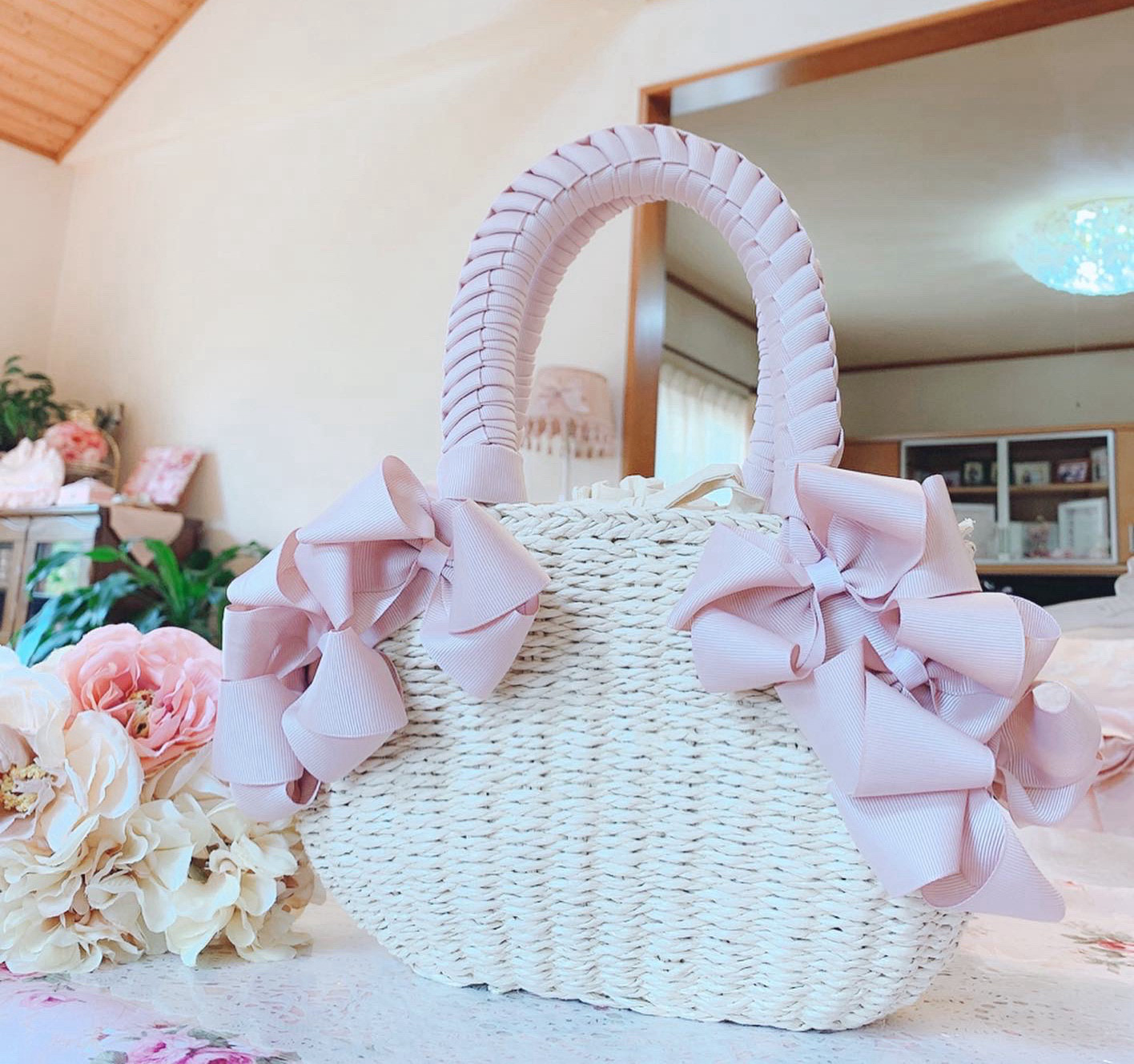 エバゴス　リボン帽体カゴバック