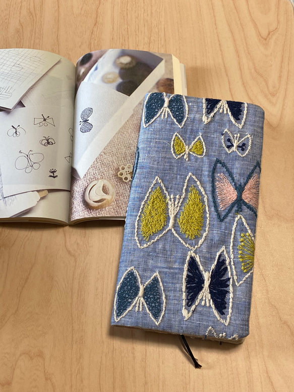 ミナペルホネン ほぼ日手帳カバー sky flower blue 手帳カバー aneneco