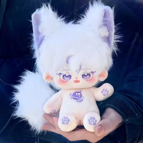 20cmぬいぐるみ 着せ替えぬいぐるみ きよ 白髪紫目 耳付き しっぽ付き