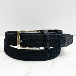 日本製 クロコダイル マット仕上げ ゴムメッシュ ベルト ワニ革 エラ