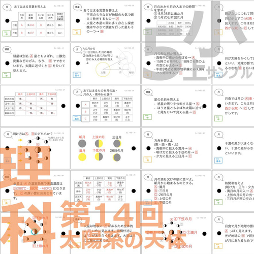 中学受験 暗記カード【5年上 理科 全セット 1-19回】 組分けテスト対策
