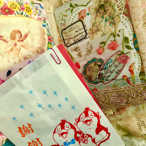 アンティーク調/レースたっぷりジャンクジャーナル雑記帳『天使の花園