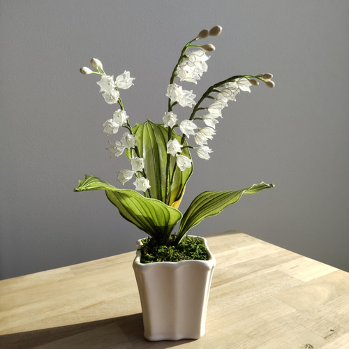 すずらん♡鉢植え♡アレンジ♡ディップアート♡アメリカンフラワー