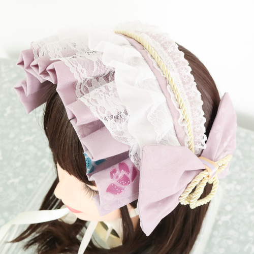 式部×帯紐ボンネット風ヘッドドレス ヘッドドレス（アクセサリー