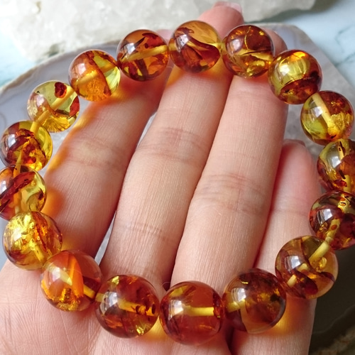 ハニーナッツアンバー✨ブレスレット ブレスレット F* 通販 17233239