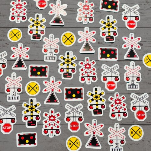 世界の踏切フレークシール 42枚セット① シール・ステッカー Ham Ham