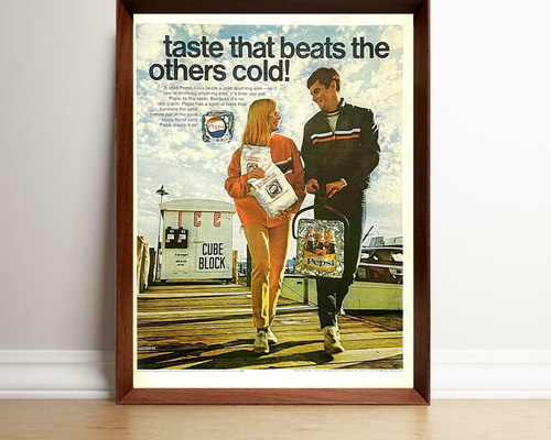 ペプシ 1960年代 アメリカ ヴィンテージ 雑誌 広告 額付 ポスター