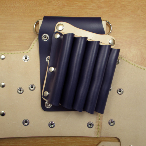 本革 ハンドメイド 8丁差し シザーケース (ネイビー×ナチュラル) SCA