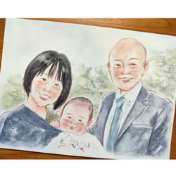 似顔絵 A4 還暦祝い 似顔絵オーダー イラスト 名入れ ギフト 両親贈呈