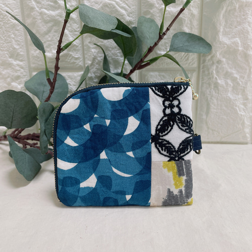 ミナペルホネンハンドメイド パッチワークL字ポーチ ポーチ みろん