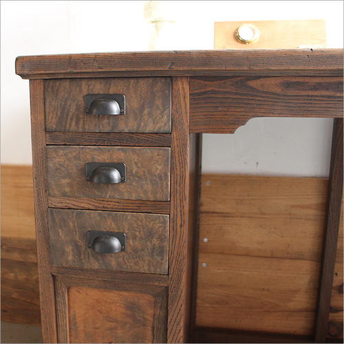 日本のアンティーク家具 大正ロマン ワークデスク リメイク品 机 書斎