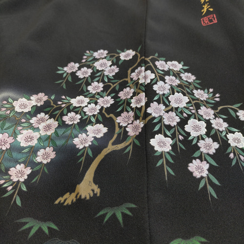 黒留袖アンサンブル*フレンチワンピ+フレア袖ボレロ*リボン付き*着物