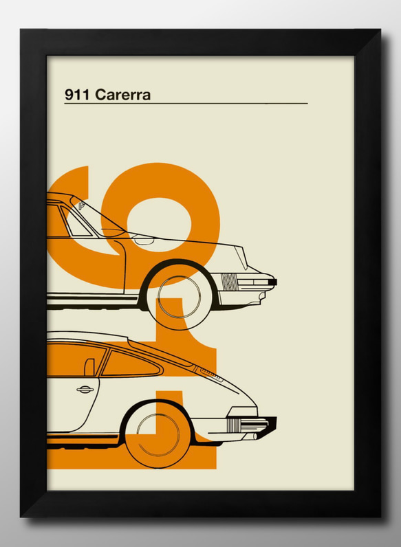 15270□ポスター アート 絵画『ポルシェ 911 Carrera』北欧 A3