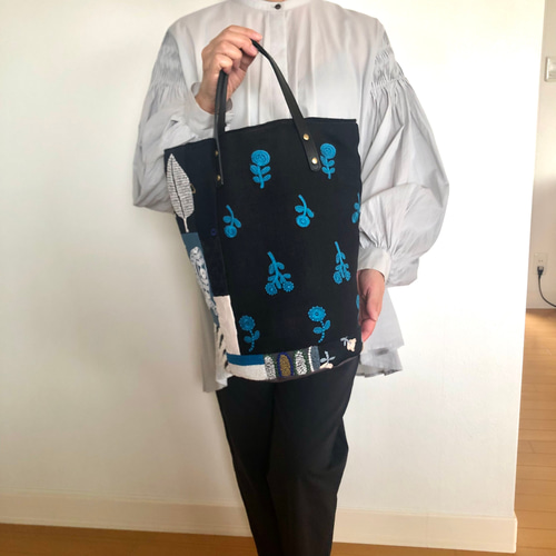 一点物 送料無料 ミナペルホネン バケツ型トートバッグ ハンドメイド