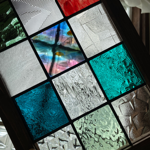 ステンドグラス パネル 大正ロマン 格子戸 その他インテリア雑貨