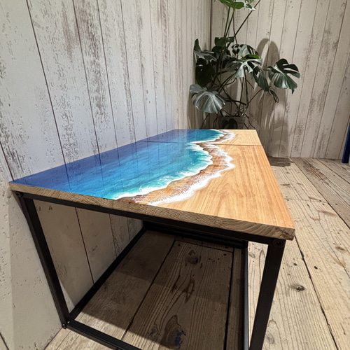 完売】レジンアート サイドテーブル 海 テーブル インテリア