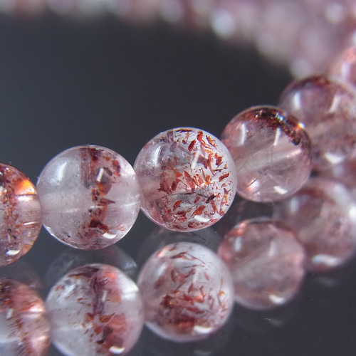 お得品】虹入り ストロベリークォーツ レピドクロサイトインクォーツ