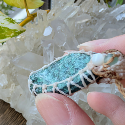 ☆グリーンアベンチュリンDruzy・アベンチュリン☆マクラメ編み