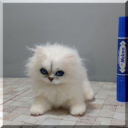 羊毛フェルト 猫 チンチラシルバー ペルシャ猫 ねこ ネコ 猫フィギュア