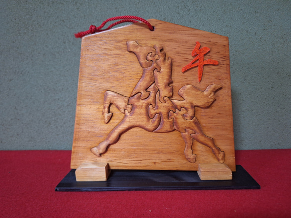 組み木 令和8年干支「午」絵馬 その他置物 makochin 通販 19997567