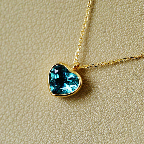 絶美」K18 天然ブルートルマリン 上品 幸運 友情 希望 10月誕生石