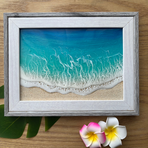 海を身近に感じる レジン オーシャンアート 2L判フォトフレームサイズ