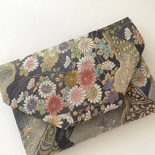 西陣織 パーティーバック 数寄屋袋 結婚式バッグ リサイクル袋帯