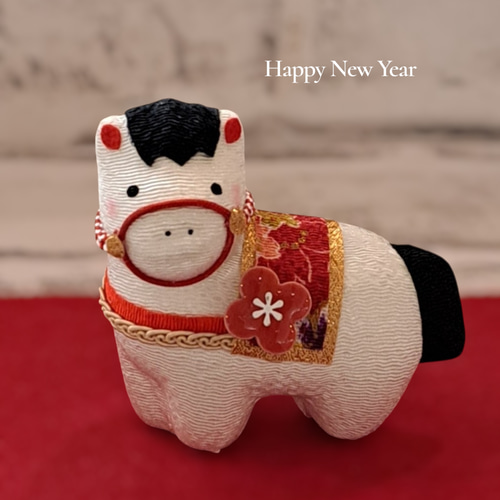 2026 干支飾り 午♡ 午年お正月飾り ちりめん細工人形 卓上タイプ 干支