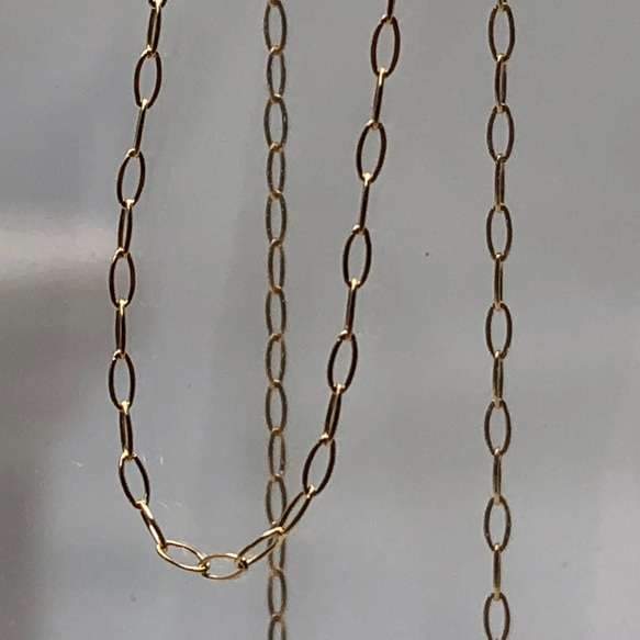 k18YG AU750 18金 ネックレス 華奢 極細アズキ 0.5g 40センチ 調整カン