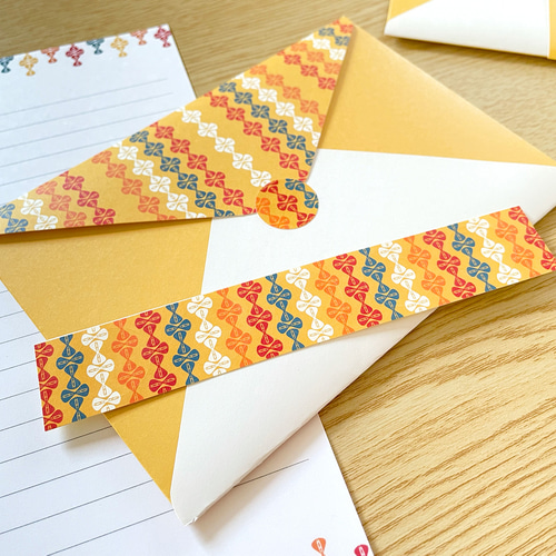 レトロポップなレターセット（シール付き）洋2封筒 A5便箋 手紙 ファン