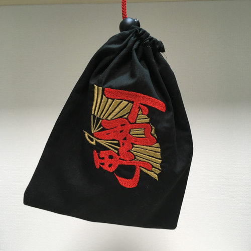 人気NO.1 定番 巾着袋 紋刺繍入り だんじり 祭り グッズ ショルダー