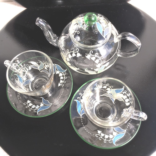 Creema限定【鈴蘭すずらんスズラン】耐熱ガラスのティーセット｜母の日