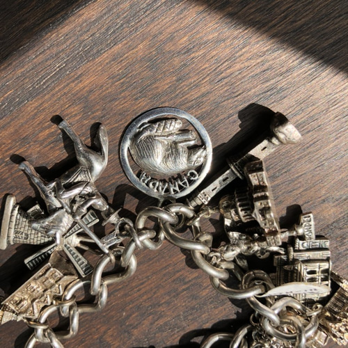 1920's ヴィンテージ シルバーチャームブレスレット ブレスレット