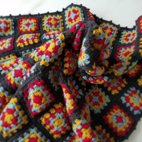 在庫限り】ブランケット*レトロ／グラニースクエア／ひざ掛け その他