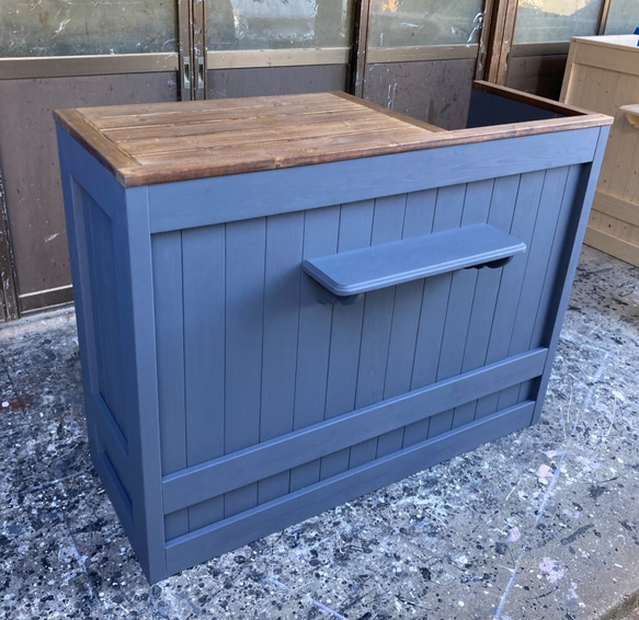 DW☆受注製作☆グレー☆レジカウンターテーブル【1200】カントリー家具