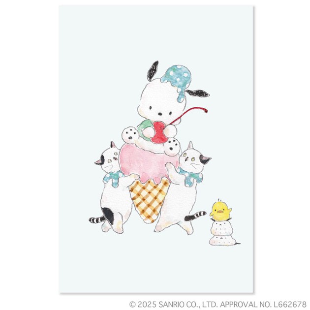 ﾄｺﾛｺﾑｷﾞ×ｻﾝﾘｵｺﾗﾎﾞ ﾎﾟｽﾄｶｰﾄﾞ ポチャッコ M01-PPA-240【海外不可】の商品