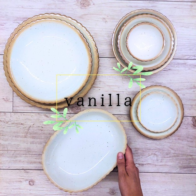 バニラ ビスケット型 全8形状【美濃焼 小皿 プレート 楕円鉢 深皿 取鉢