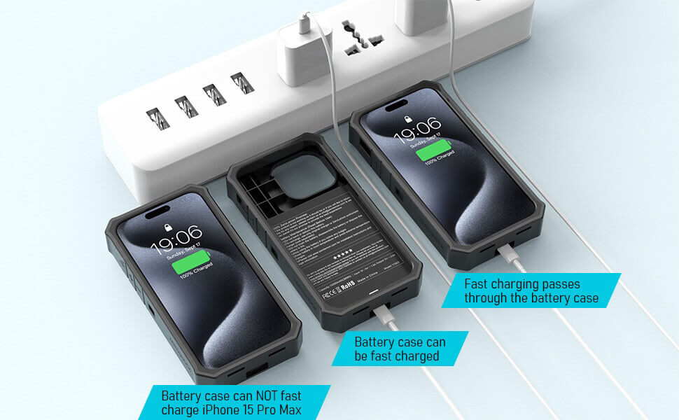 ZEROLEMON Battery Case for iPhone 15 Pro Max, 10000mAh Fast