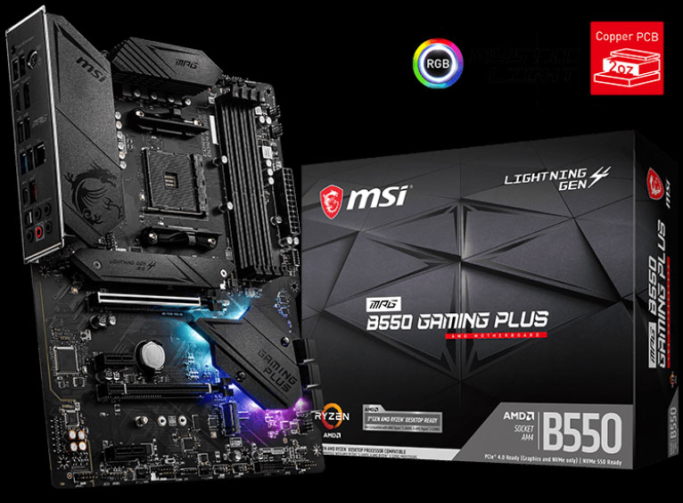 MSI MPG B550 GAMING PLUS AM4 ATX AMD Motherboard - Newegg.com