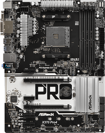 Used - Very Good: ASRock X370 PRO4 AM4 ATX AMD Motherboard