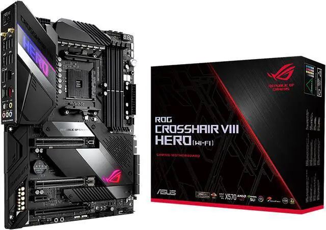 ASUS AMD AM4 ROG X570 Crosshair VIII Hero (Wi-Fi) ATX Motherboard