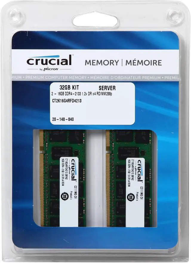 Crucial 32GB (2 x 16GB) ECC Registered DDR4 2133 (PC4 17000