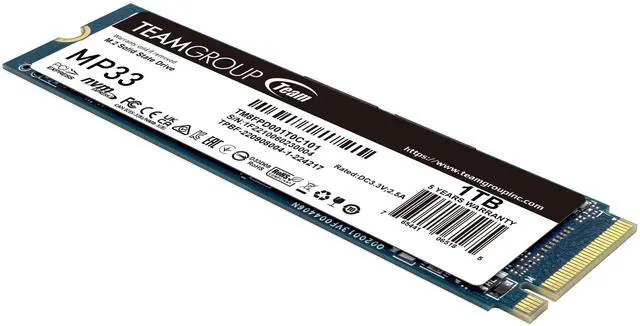 Team Group MP33 PRO M.2 2280 1TB PCIe 3.0 x4 with NVMe 1.3 3D NAND