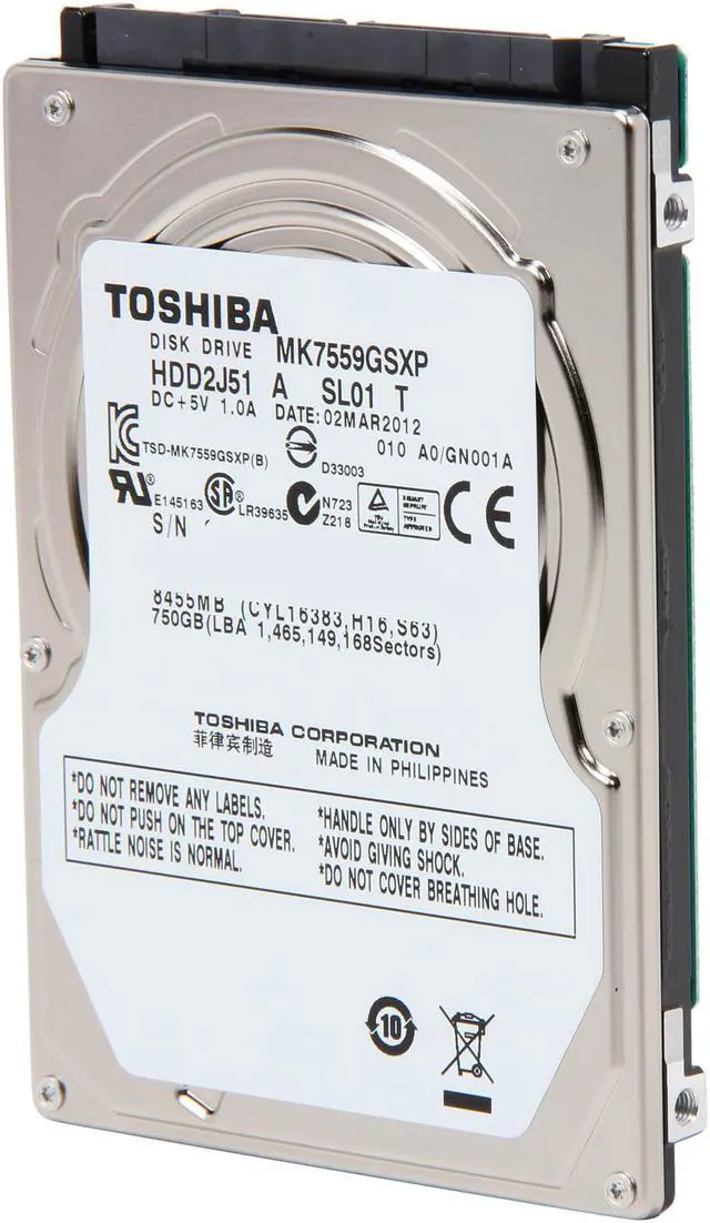 Used - Like New: TOSHIBA MK7559GSXP 750GB 5400 RPM 8MB Cache SATA
